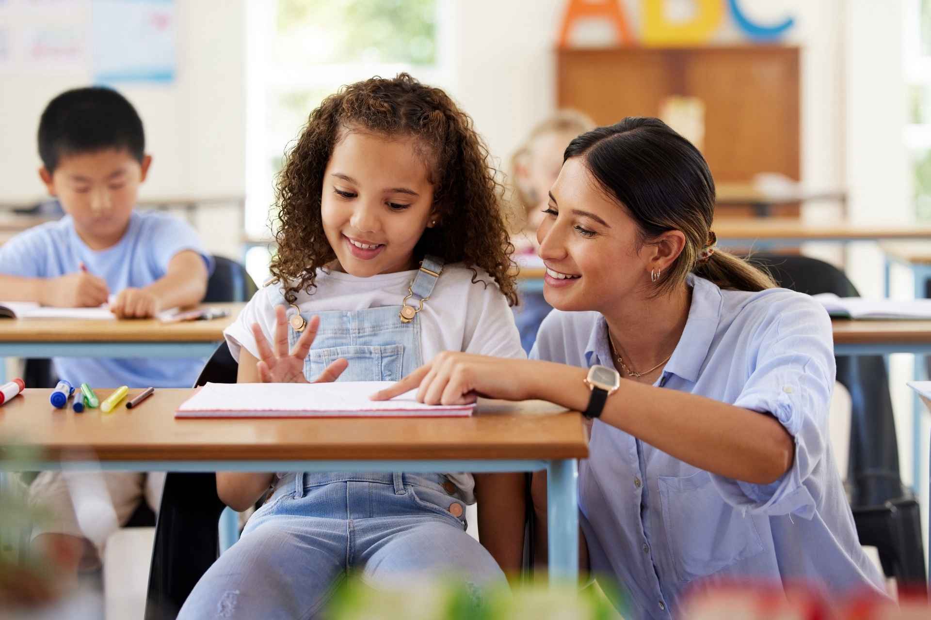 Child receiving support for trauma and emotional coping